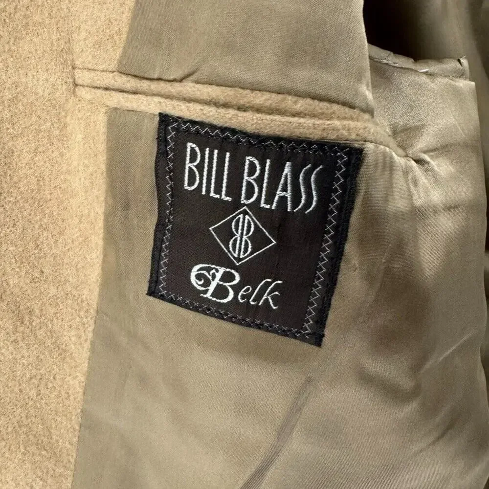 VTG Bill Blass Blazer Men 42 100% Camel Hair Khaki Coat Jackets Lined 2 Button